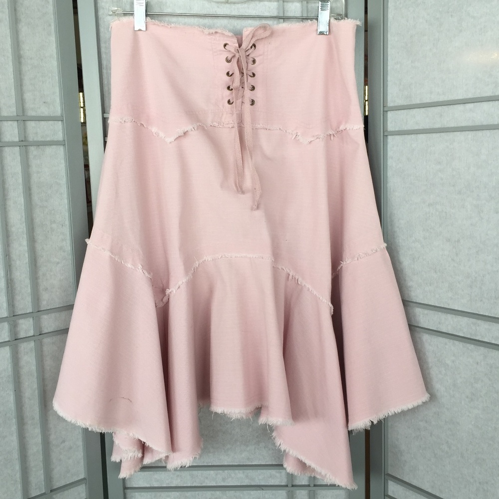 Vintage Pink Denim Corset Skirt